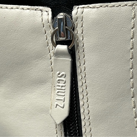 SCHUTZ McKenzie Lace Up Combat Boots Pearl White Women's Size 10B - Picture 9 of 16